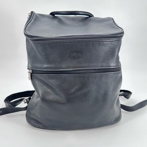 Longchamp Other - Longchamp Black Leather Le Foulonné Backpack Bag